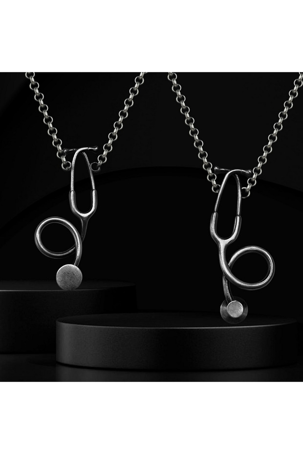 Stetoskop Gümüş Kolye - 3