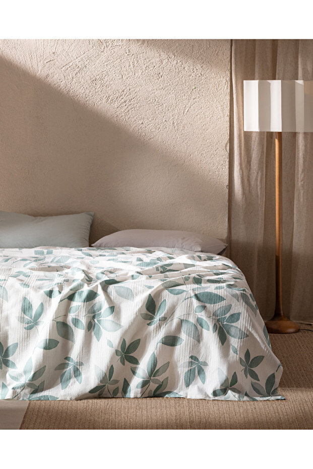 Verger Double Cotton Ecocell Printed Pique - Mint Green