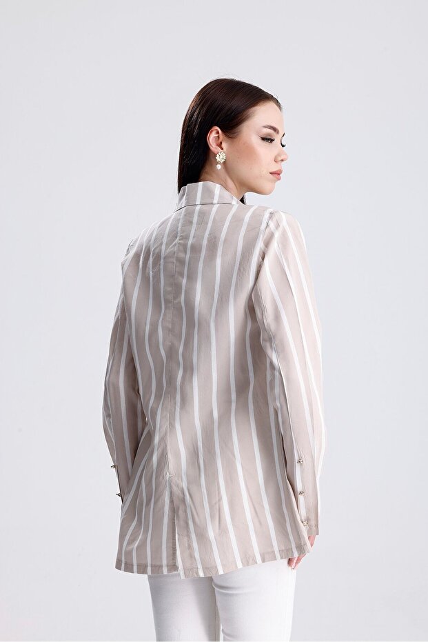 سترة مخططة صيفية مشروط - 4