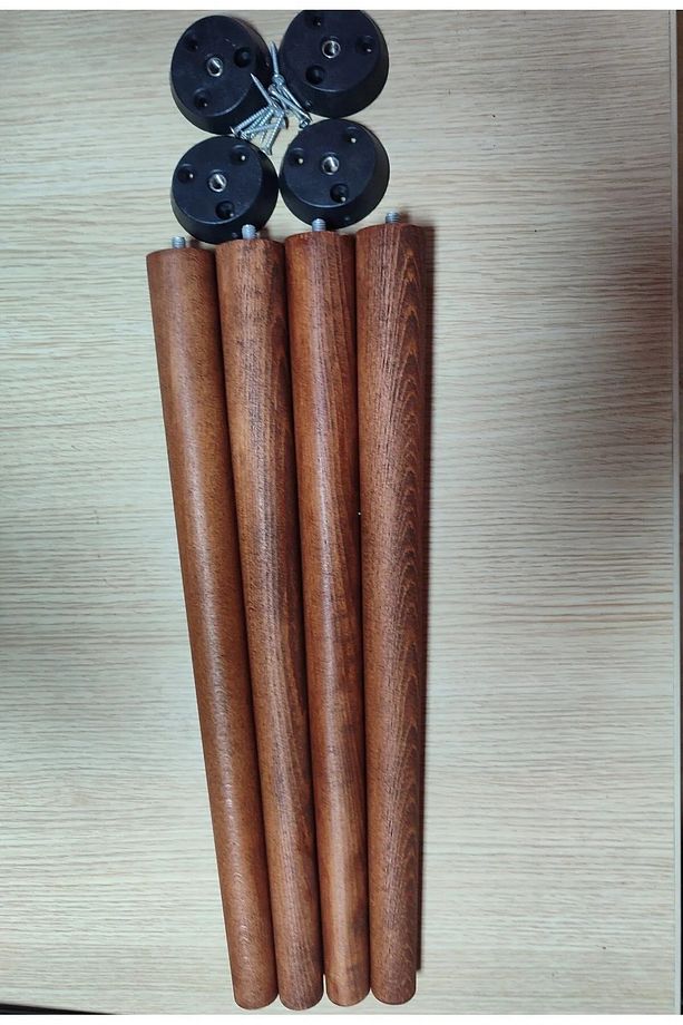 38 cm meşe 4 adet konik ayak sandalye,tabure,masa ayak(aparat dahildir) - 1