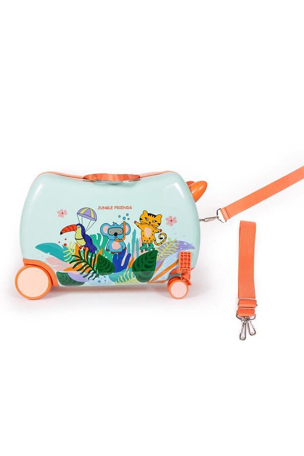 Milk&moo Binilebilir Çocuk Valizi Jungle Friends, 360 Derece Dönen Tekerlekler, Açılır Kapanır Ayak - 8
