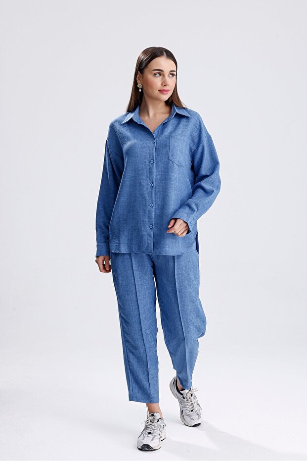 Linen Fabric Trouser Suit