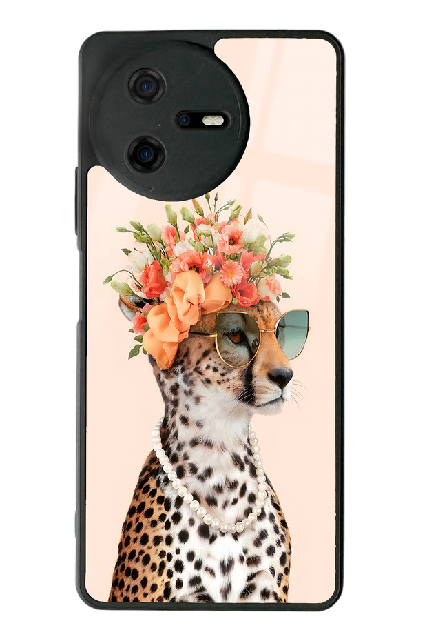 Casper Via A40 Influencer Glossy Phone Case with Leopard Cat Design