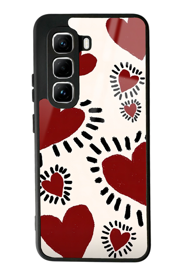 Infinix Hot 50 Pro Brush Heart Design Glossy Phone Case
