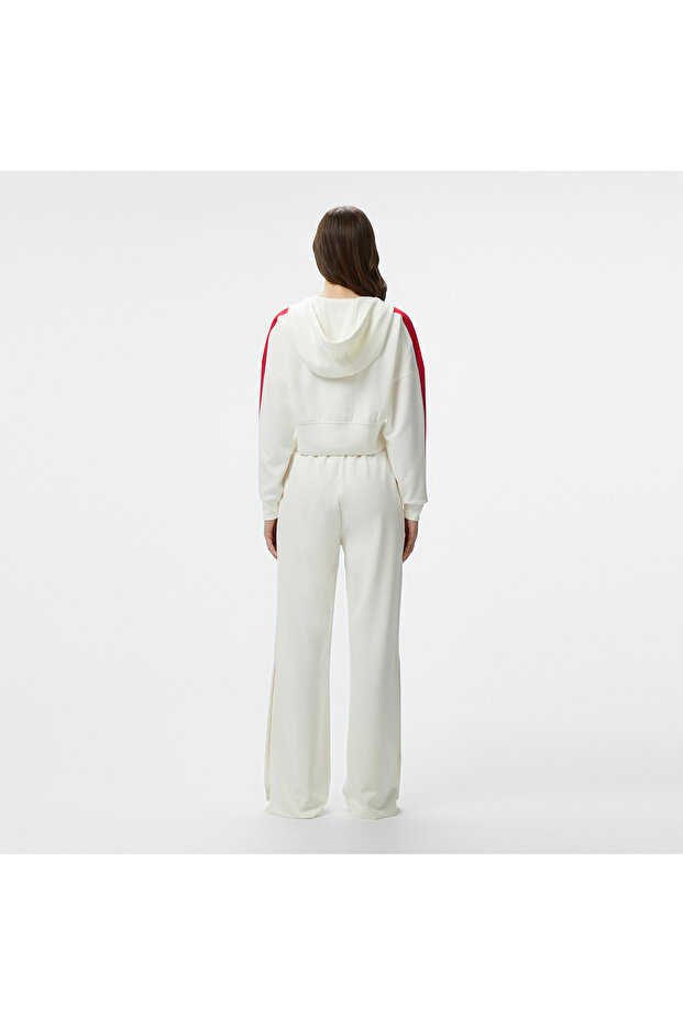 Kadın Relaxed Fit Renk Bloklu Beyaz Eşofman Altı - 3