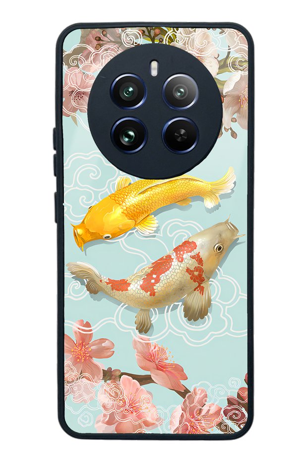 Oppo Realme 12 Pro Plus Glossy Phone Case with Koi Fish Design