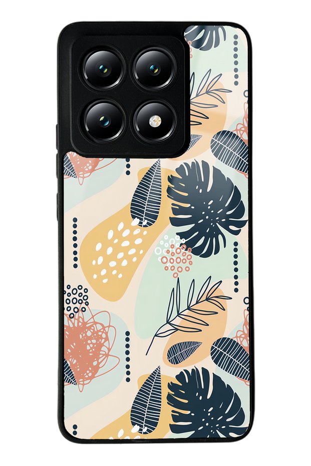 Xiaomi Mi 14t Glossy Phone Case with Retro Leaf Design