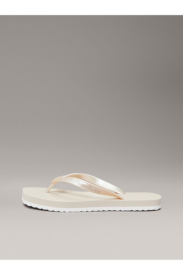 Metallic Square Toe Flip Flops - 7