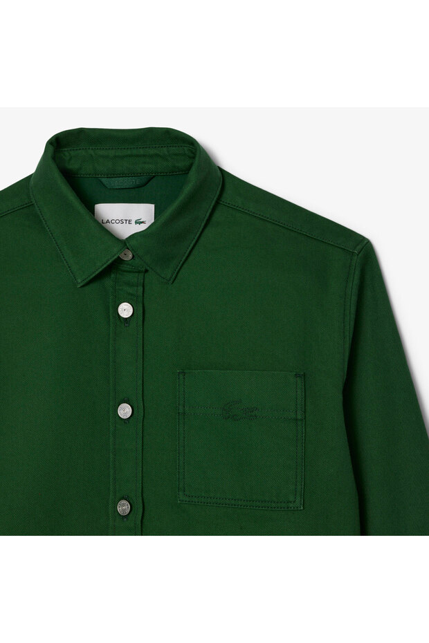 Kadın Relaxed Fit Denim Yeşil Ceket - 7