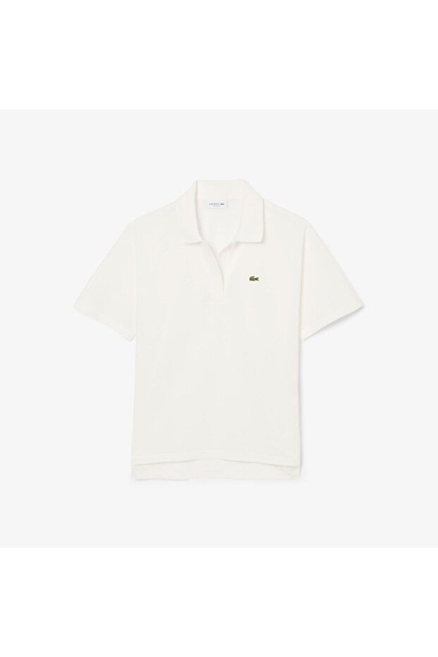 Kadın Relaxed Fit Polo Yaka Krem Polo - 4