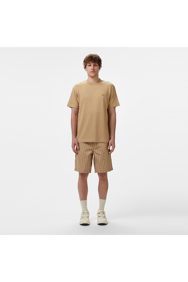 Erkek Relaxed Fit Bisiklet Yaka Bej T-shirt - 3