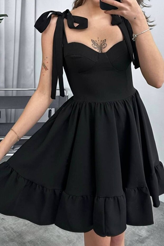 Black Dress with Chest Tie