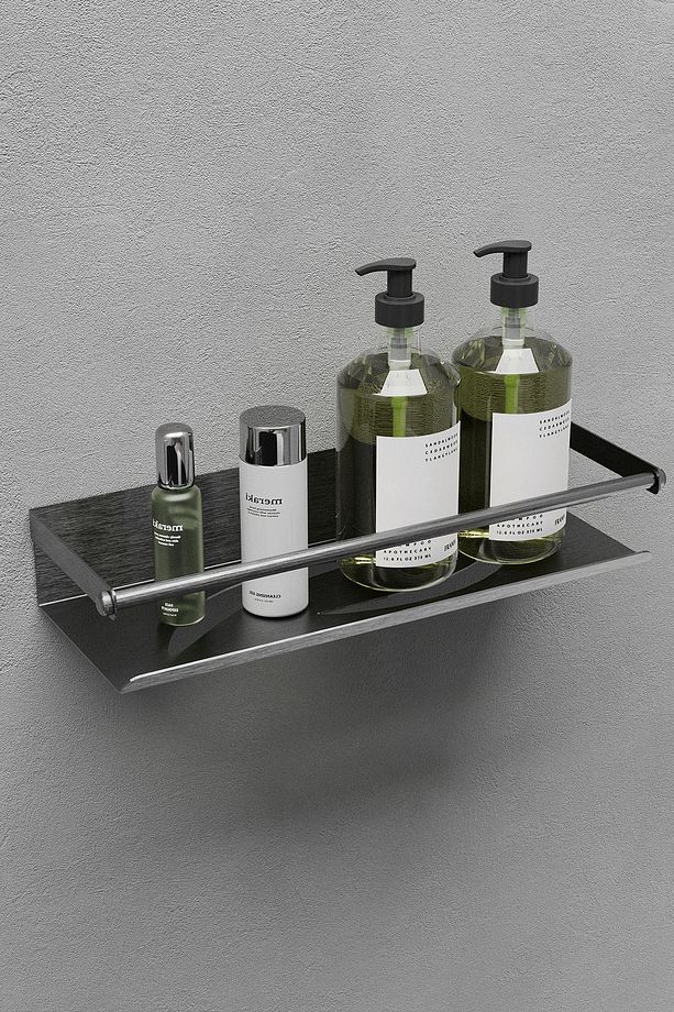 Paslanmaz Çelik İnox Yapışkanlı Banyo Rafı, Duş Rafı & Şampuanlık Köşe Raf Lüks - 1