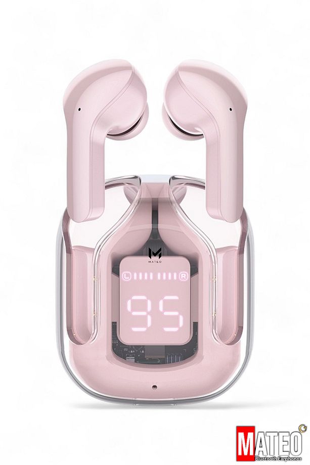 Bluetooth Kulaklık Kadın Erkek ios Android Uyumlu Dokunmatik Stereo Şeffaf LED Ekran Extra Bass TWS - 4