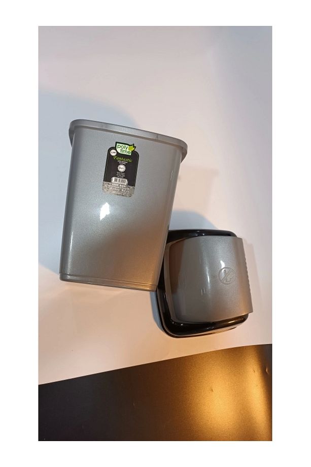 Sallanır Kapak Ofis Banyo Mutfak Bahçe Çöp Kutusu Kovası / 5 Litre / Gri / 29x14x17 Cm. - 5