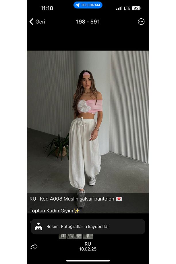 Müslin Kumaş Oversize Şalvar Pantolon - 5