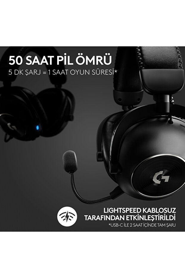 G Pro X 2 Lightspeed Wireless Dts:X Headphone 2.0 - 7.1 Surround Sound Gaming Headset - Black - 3