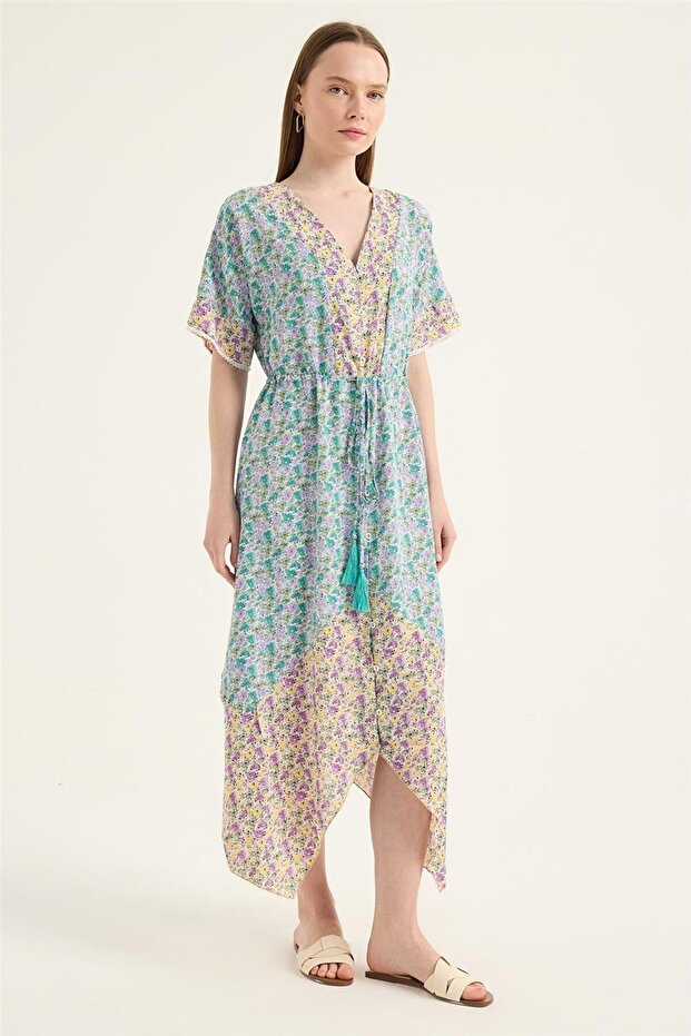 Kırçiçek Baskılı Elbise - 3