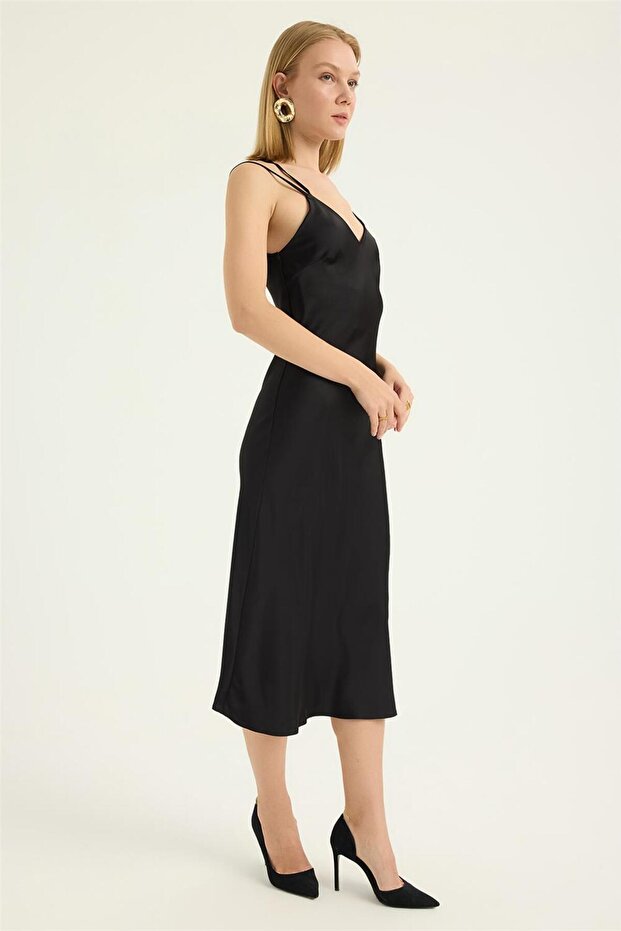 İkili Askılı Elbise - 3