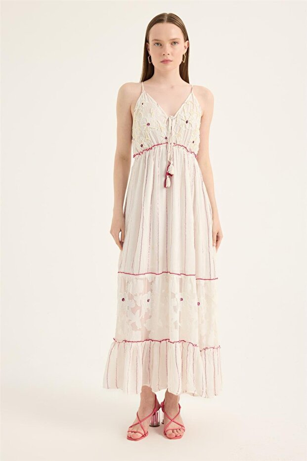 Yaldız Şeritli Elbise - 1