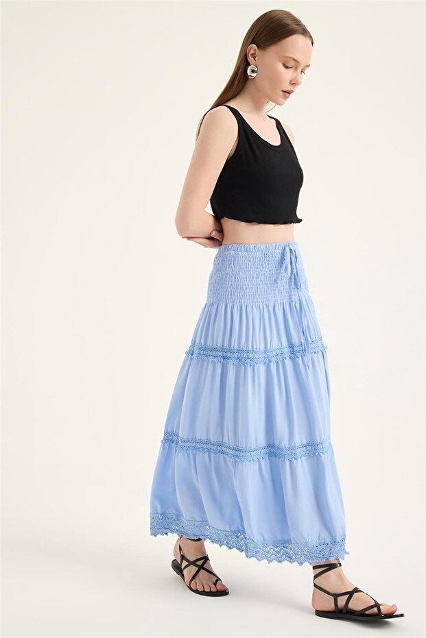 Dantel Şeritli Etek - 3