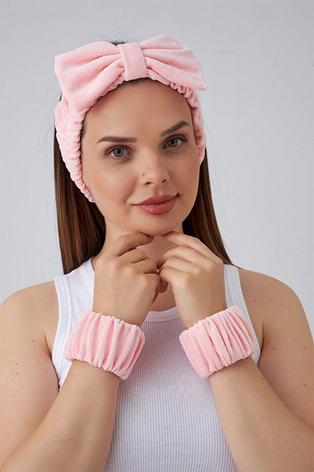 Bow Towel Headband and Bracelet Set Spa-Makeup-Skin Care-Face Wash Headband