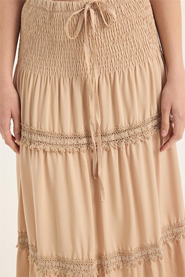 Dantel Şeritli Etek - 4