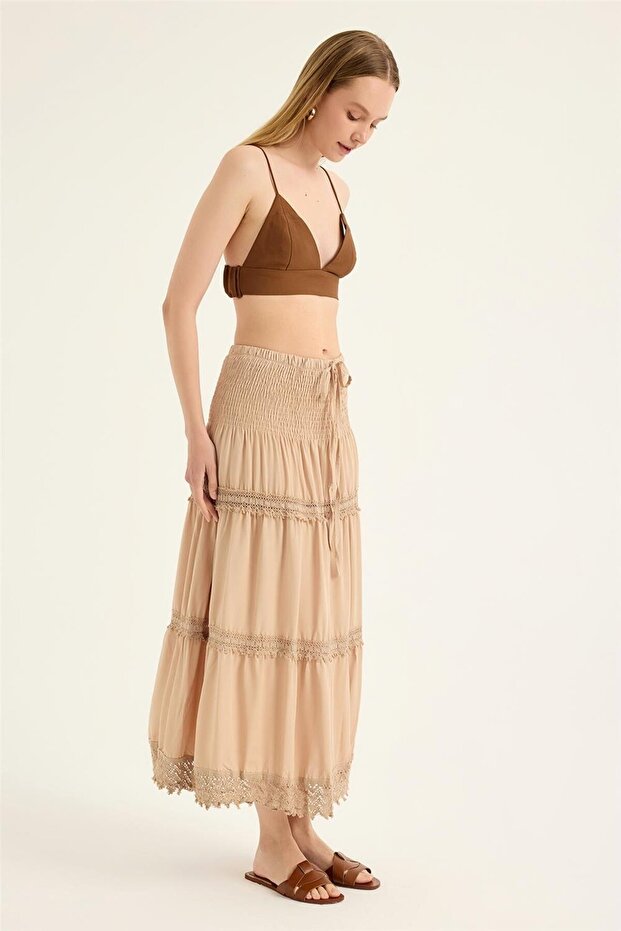 Dantel Şeritli Etek - 3