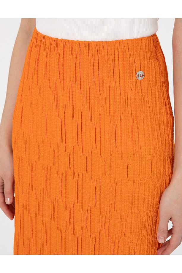 Turuncu Regular Fit Örme Etek 50301436-VR051 - 5