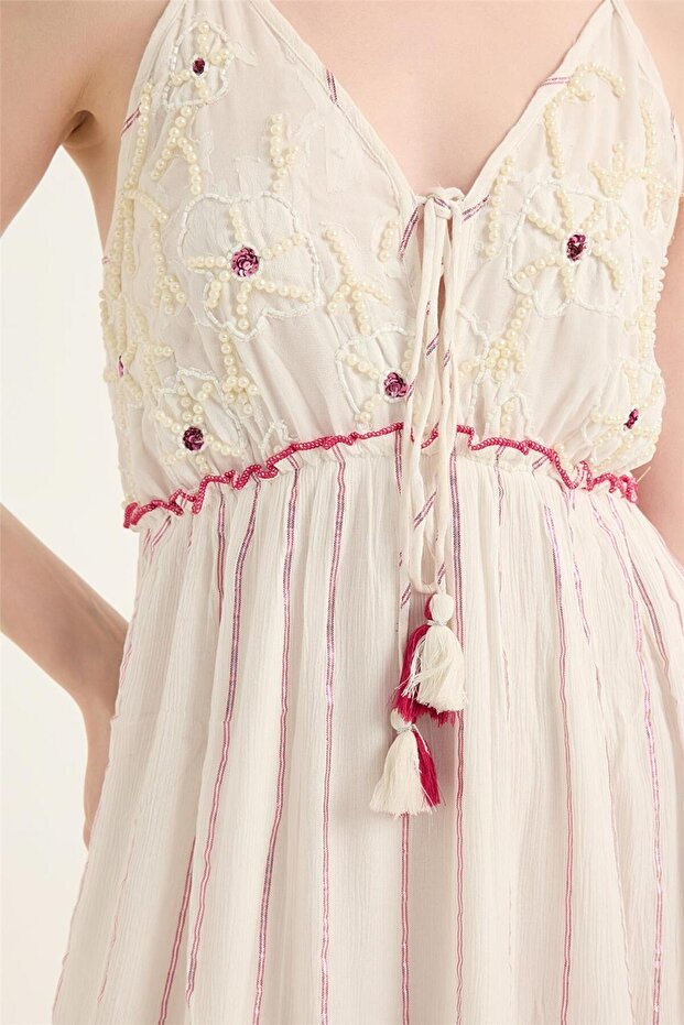 Yaldız Şeritli Elbise - 4