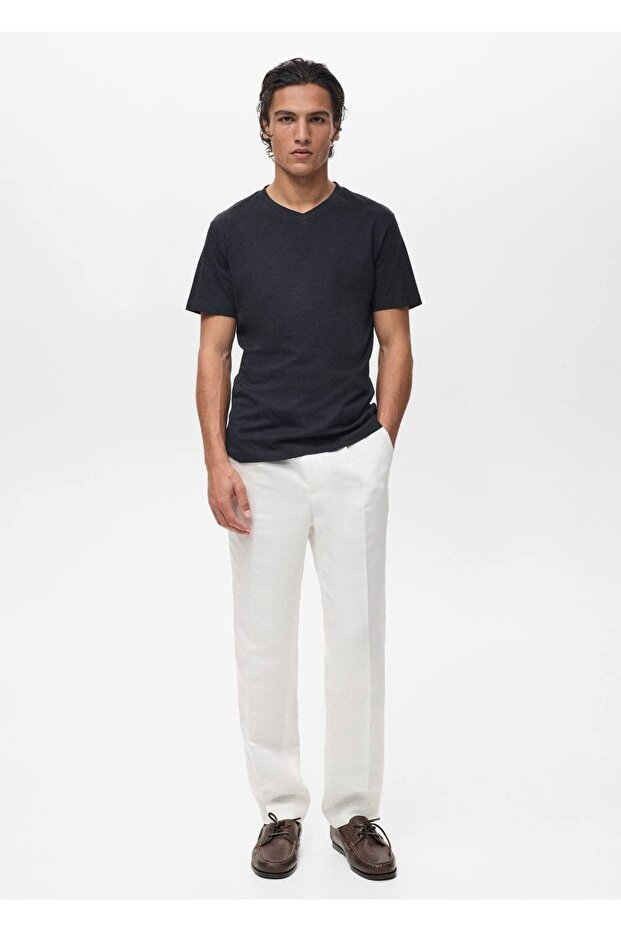 V yakalı tişört - 2