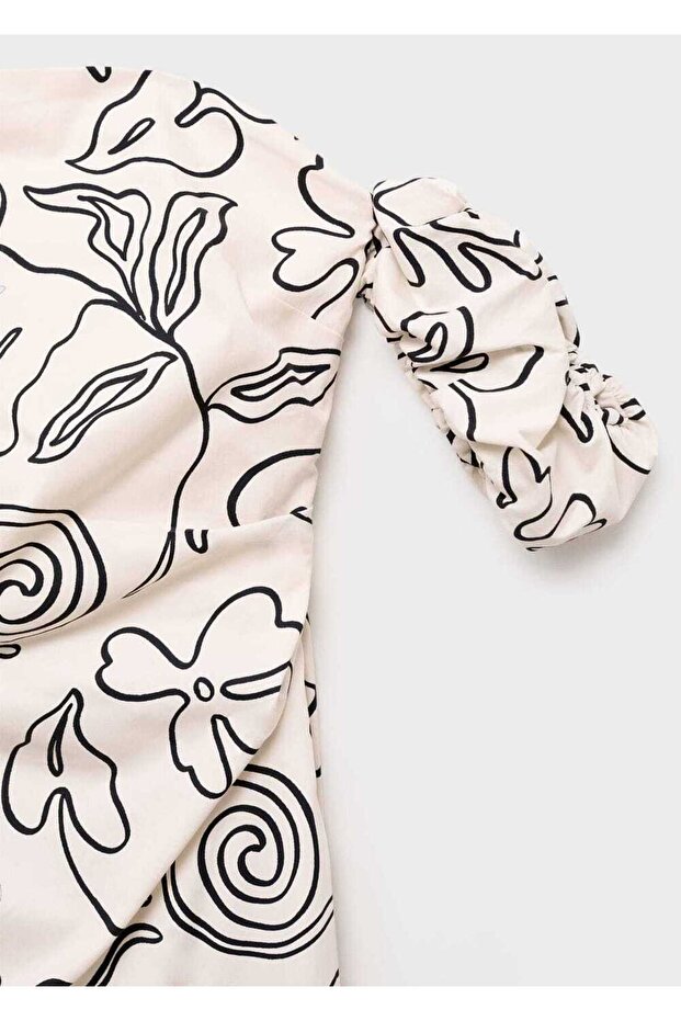 Çiçekli straplez elbise - 8