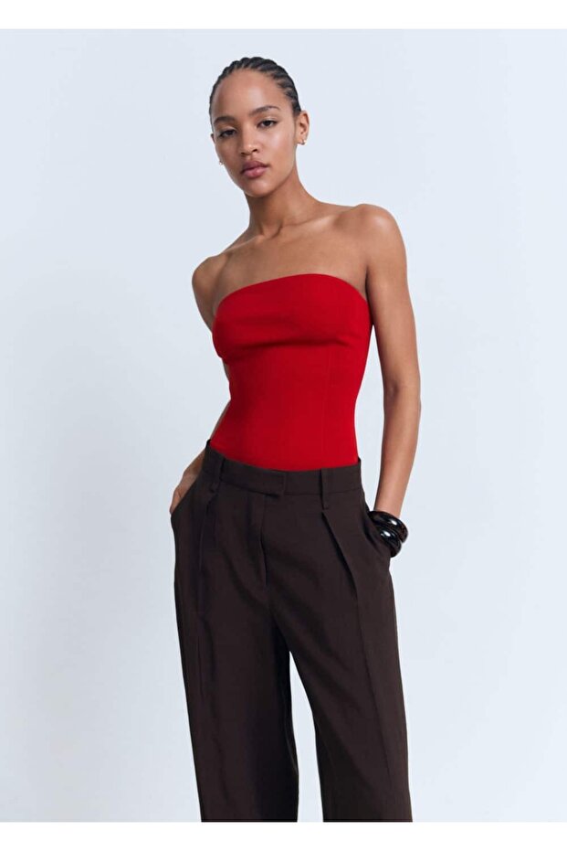 Straplez dar kesim bluz - 1