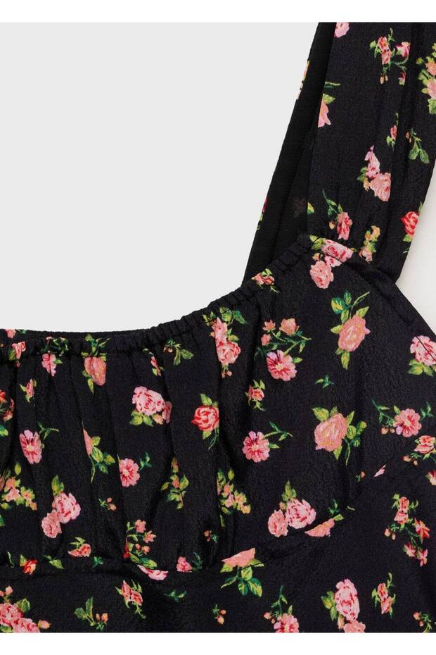 Büzgü yakalı elbise - 8