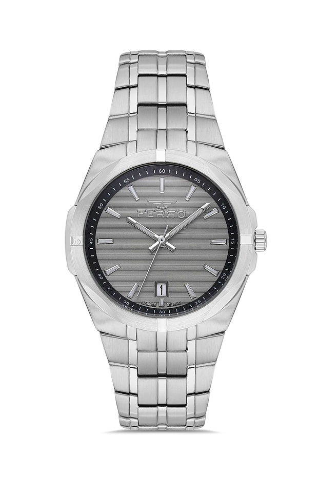 Silver Steel Band Men's Wristwatch Fm40143A-A4 All Functions Active 3 Atm Water Resistant