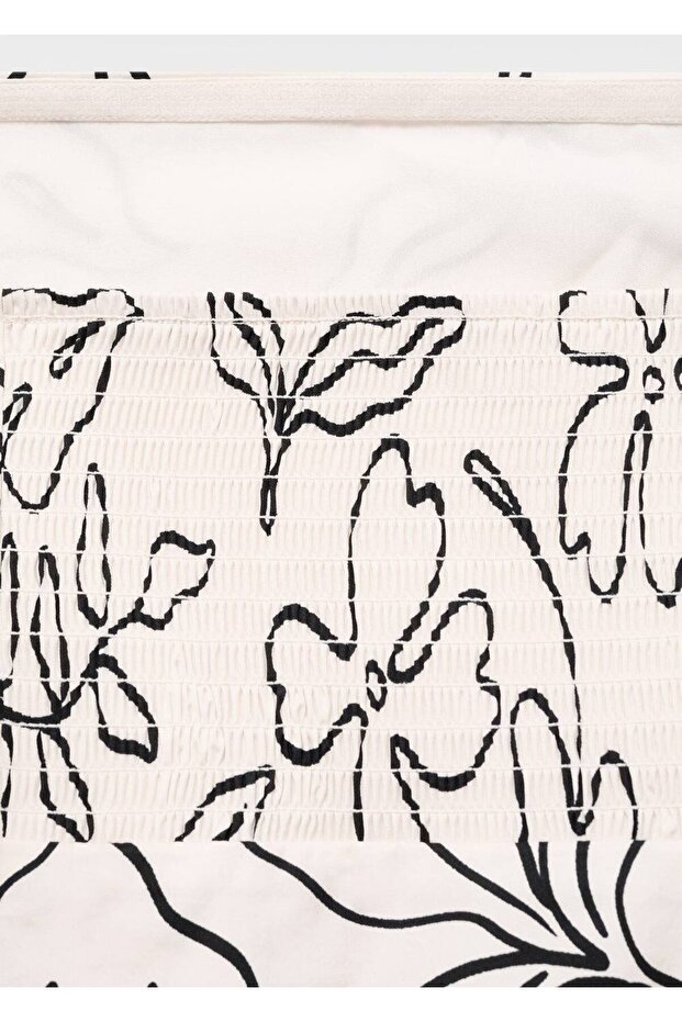 Çiçekli straplez elbise - 5