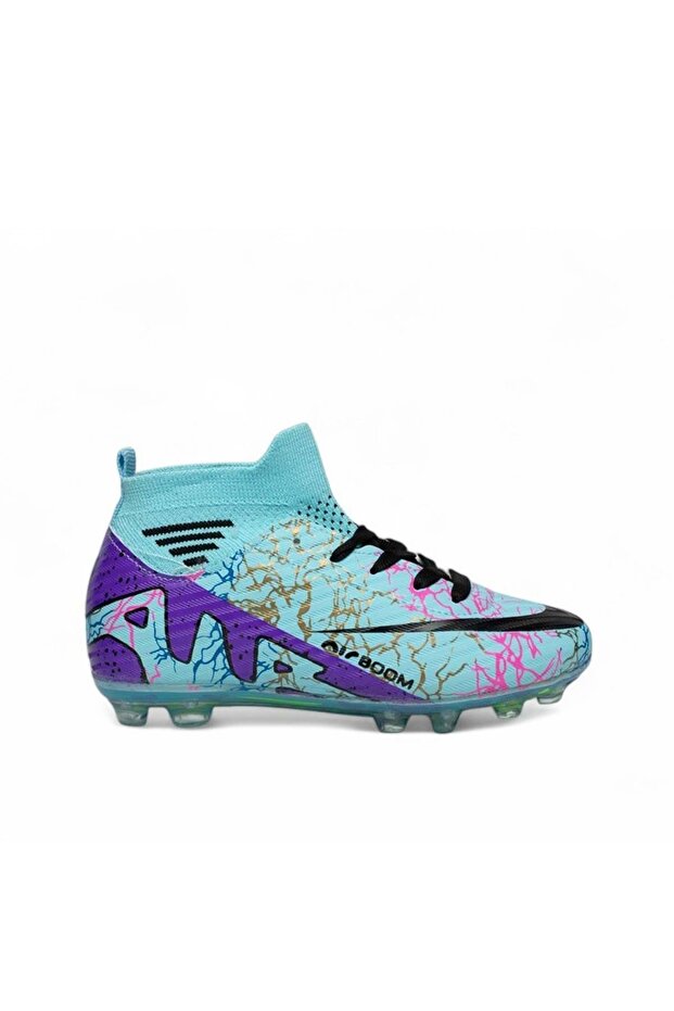 Laliga 565 Blue Boys' Sock Cleat Shoes