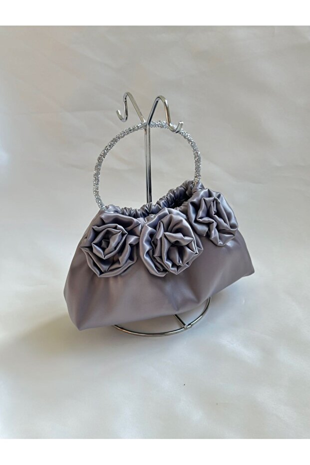 Satin Rose Portfolio Evening Dress Handbag