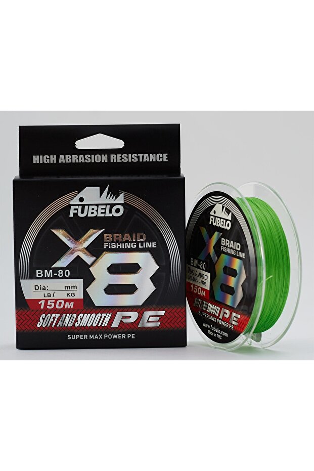Braid Line 8X 150m Green Braided Fishing Line 0.16mm - 9.5kg