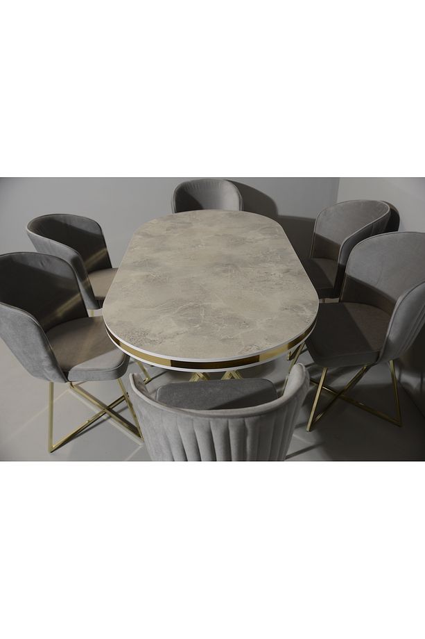 SALON VE MUTFAK YEMEK MASASI TAKIMI 90X170 ( MASA VE 6 SANDALYE ) - 3