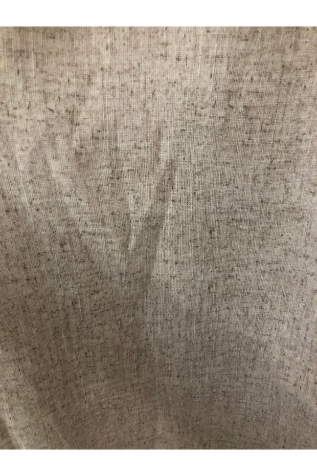 KOYU KREM KIRÇILLI KETEN FON PERDE - 4