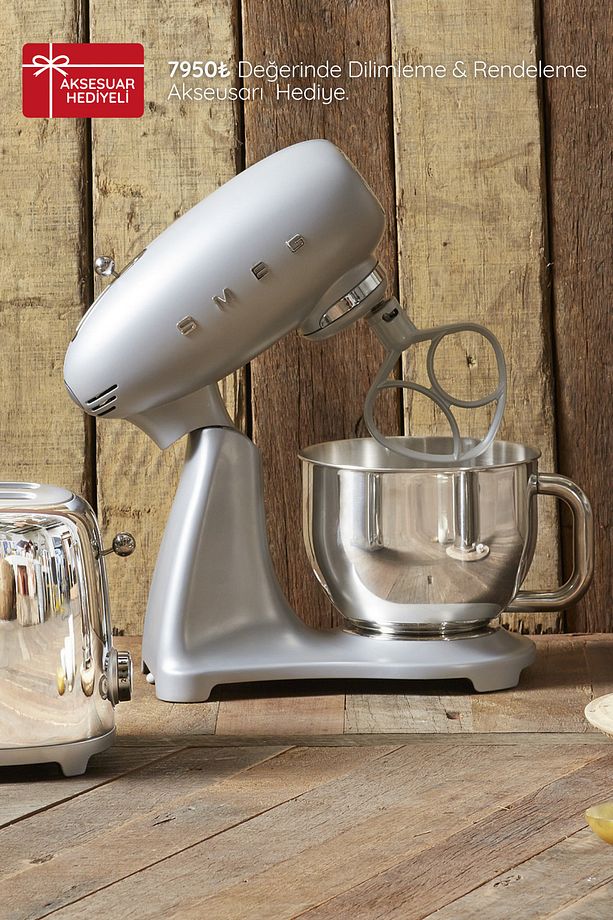 50's Style Retro Stand Mikser Silver Edition - 2