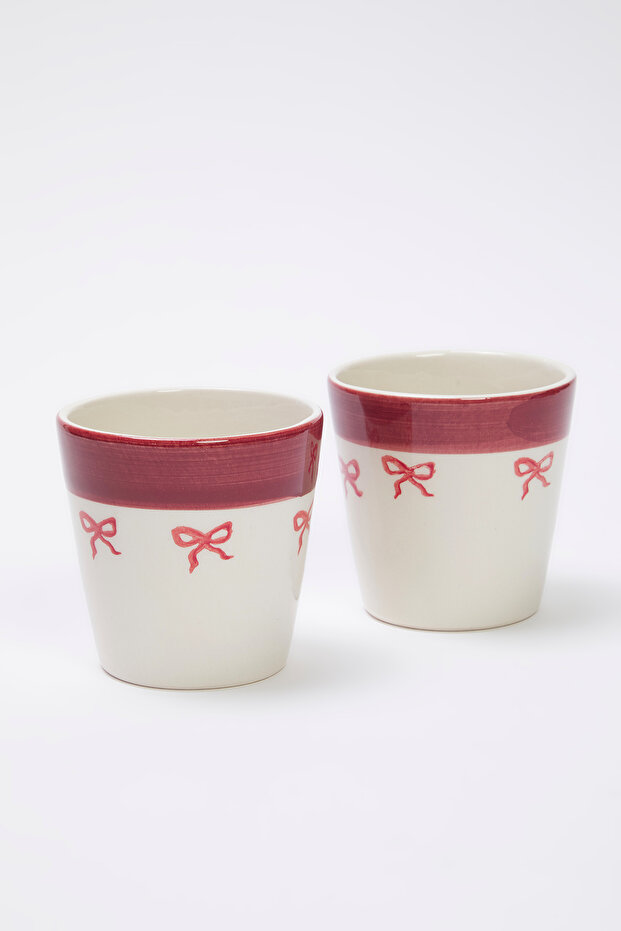 مجموعة من 2 كوب إسبرسو بتصميم فيونكة TPHSS25UP00006 - 2