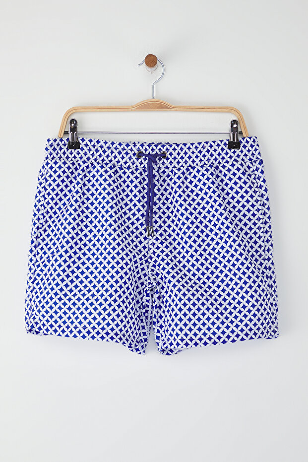 Lacivert Standart Boy Geometrik Desenli Mayo Deniz Şortu TMNSS25DS00002 - 2