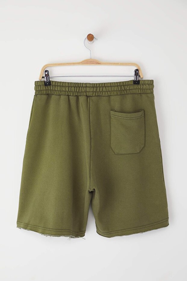 Yeşil Oversize/Geniş Kesim Dikiş Detaylı Şort & Bermuda TMNSS25SR00057 - 9