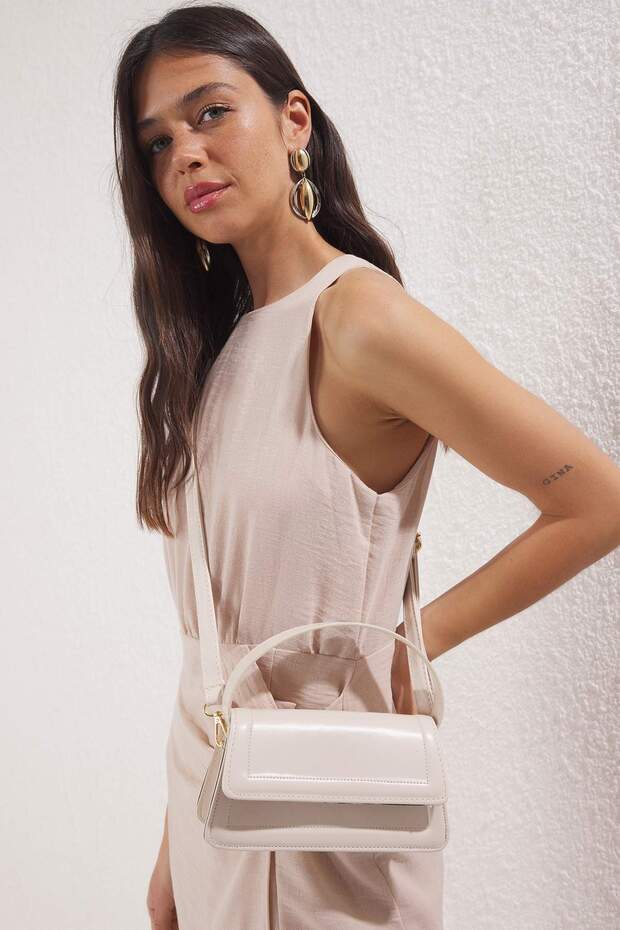 Bej Çapraz Askılı Kadın Mini Boy City Çanta TWOAW25OC00002 - 1