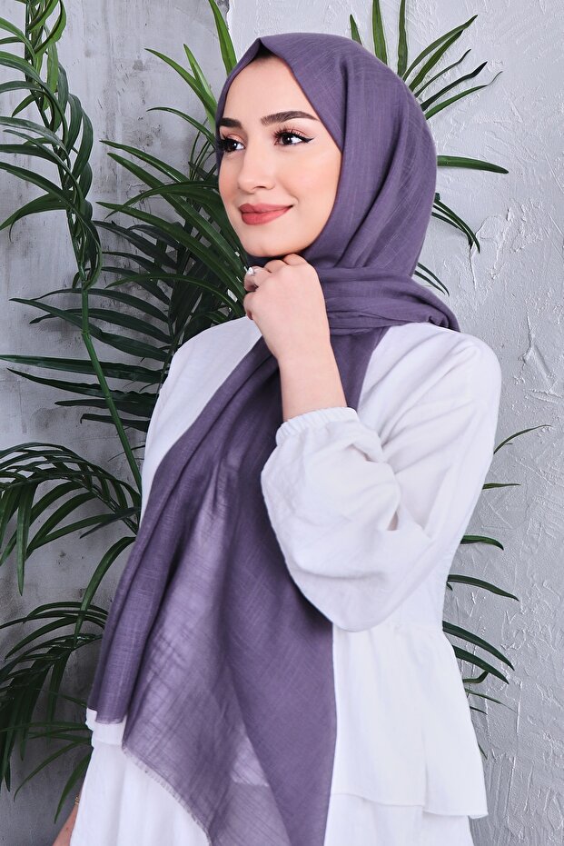 Solid Color Flamed Shawl - 2