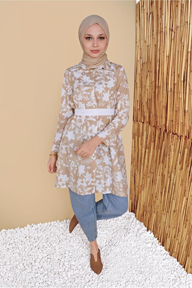 Flower Patterned Tunic 41804 - 1