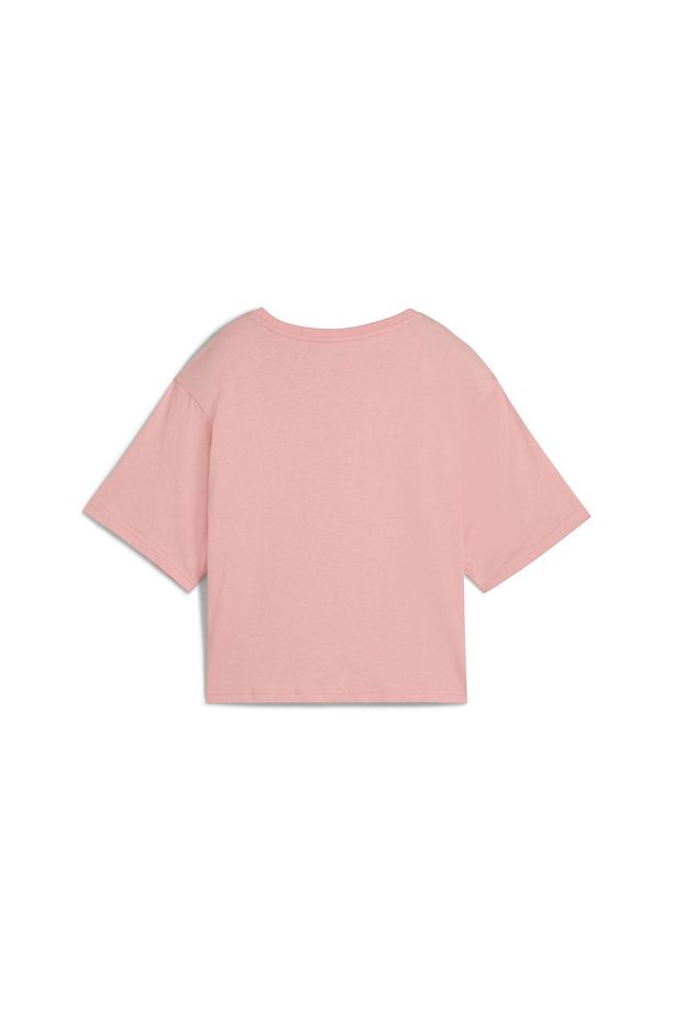 Essentials Cropped No 1 Logo Kadın Pembe Yuvarlak Yaka Tişört - 5