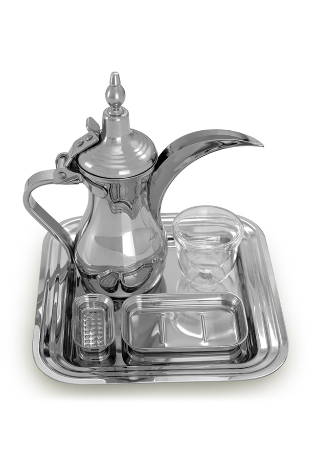 طقم تقديم القهوة السعودية – فضي - 1